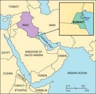 Iraq and Kuwait Click to view high resolution version