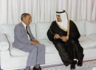 King Fahd during his visit to Morocco, with King Hassan II.  Click to view high resolution version