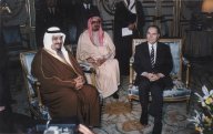 King Fahd with President Mitterand of France in 1984 Click to view high resolution version