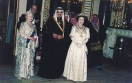 King Fahd with Queen Elizabeth II, the Queen Mother and Prince Philip, during his visit to the United Kingdom in 1986.  Click to view high resolution version