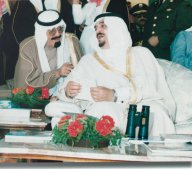 King Fahd and Crown Prince Abdullah in conversation at the annual Al-Janadriyah Festival Click to view high resolution version