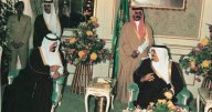 King Fahd and Crown Prince Abdullah in consultation Click to view high resolution version